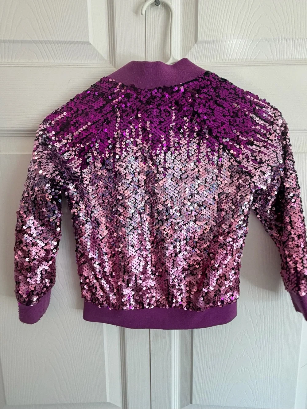 Jake & Anna Purple Pink Sequin Bomber Jacket Girls Sparkle Party Zip Up